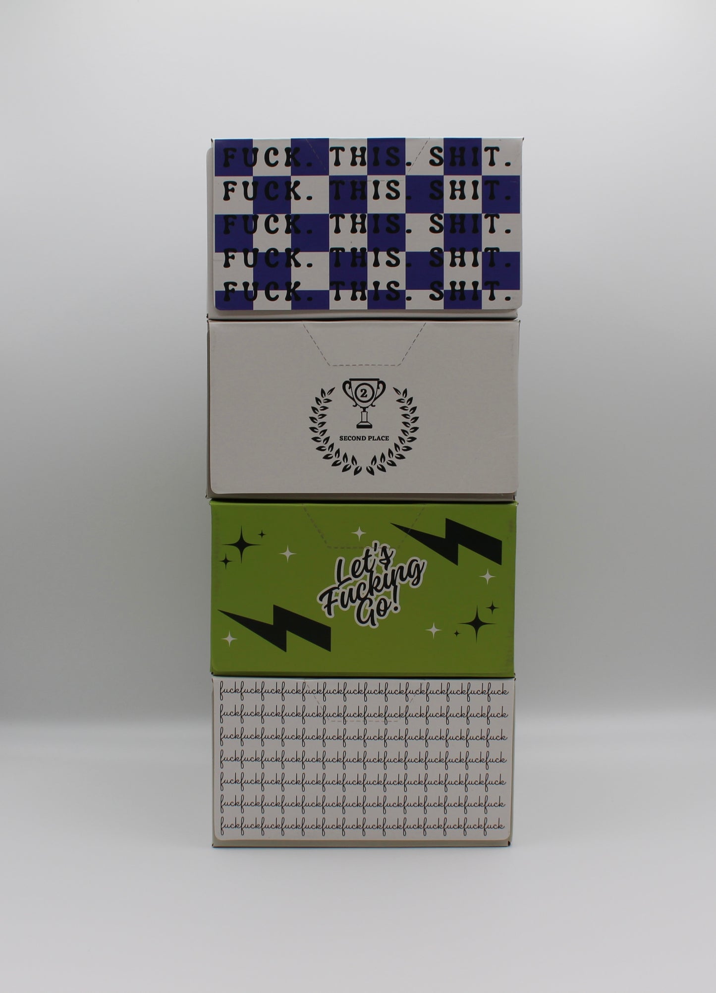 4 Box Package- Triple F, Purple Checkers, LFG, Second Place